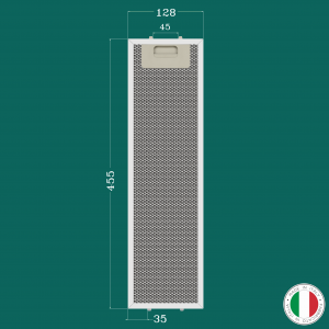 ALUMINUM FILTER FOR KITCHEN HOOD 128 x 455 mm