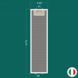 ALUMINUM FILTER FOR KITCHEN HOOD 130 x 475 mm