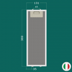 ALUMINUM FILTER FOR KITCHEN HOOD 131 x 369 mm