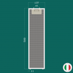 ALUMINUM FILTER FOR KITCHEN HOOD 137 x 500 mm