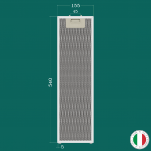 ALUMINUM FILTER FOR KITCHEN HOOD 155 x 540 mm