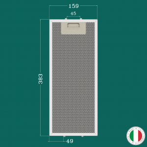 ALUMINUM FILTER FOR KITCHEN HOOD 159 x 383 mm