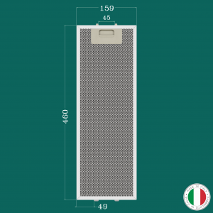 ALUMINUM FILTER FOR KITCHEN HOOD 159 x 460 mm