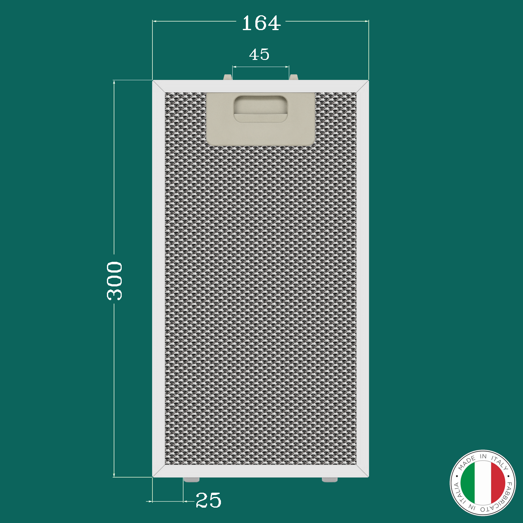 ALUMINUM FILTER FOR KITCHEN HOOD 164 x 300 mm