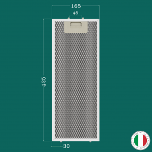 ALUMINUM FILTER FOR KITCHEN HOOD 165 x 425 mm