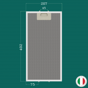 ALUMINUM FILTER FOR KITCHEN HOOD 207 x 402 mm