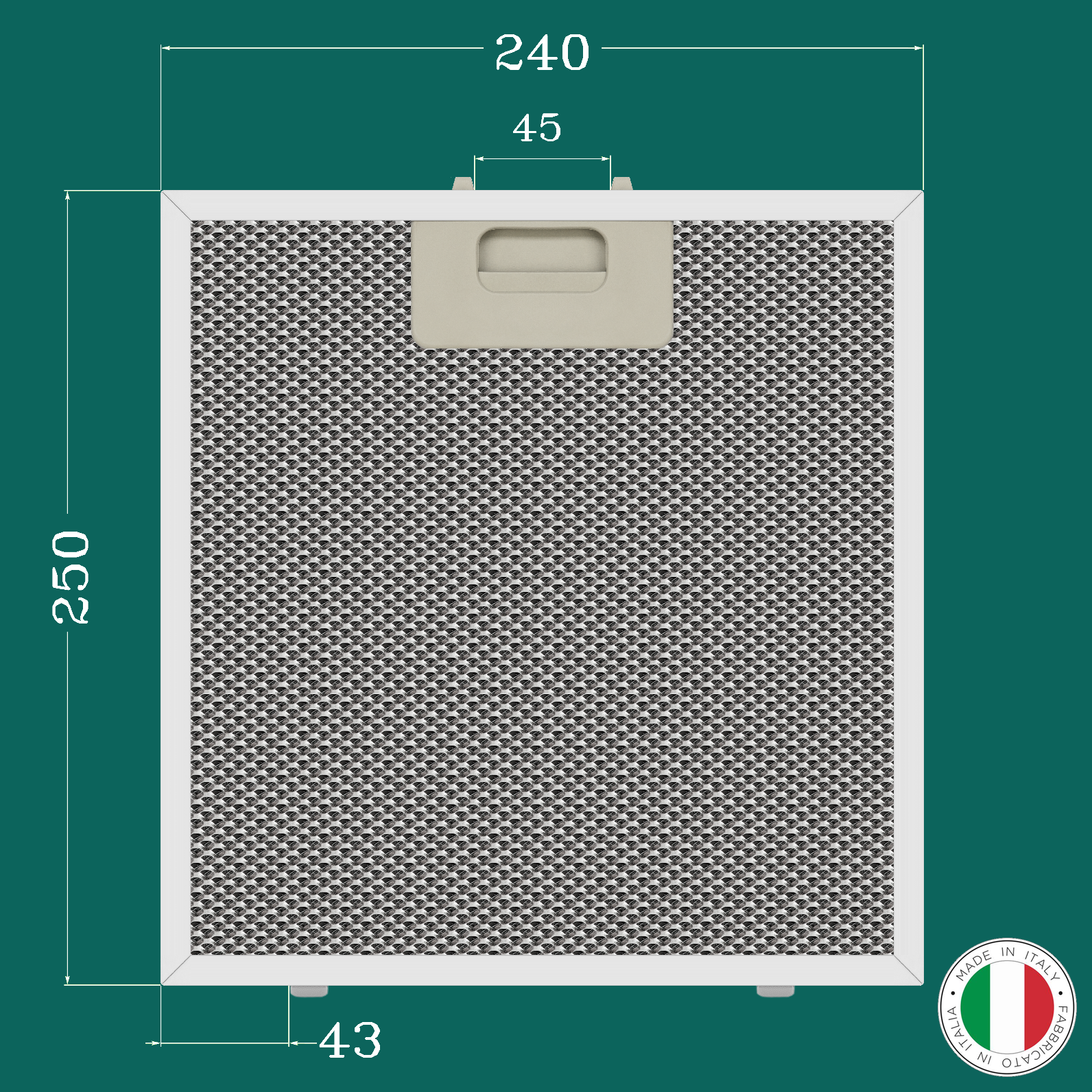 ALUMINUM FILTER FOR KITCHEN HOOD 240 x 250 mm