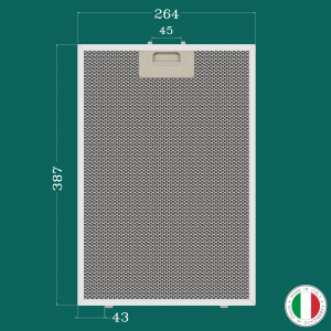 ALUMINUM FILTER FOR KITCHEN HOOD 264 x 387 mm