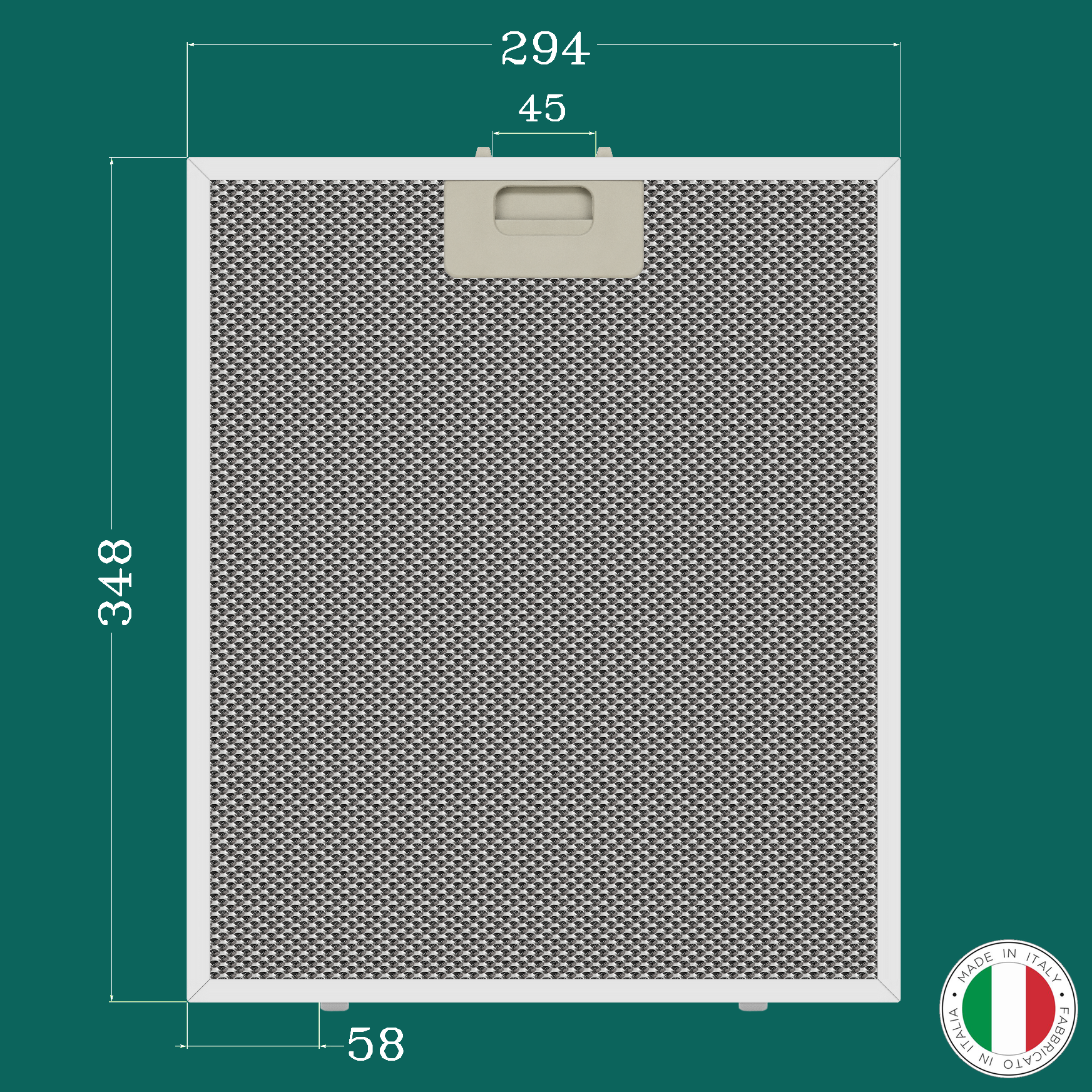 ALUMINUM FILTER FOR KITCHEN HOOD 294 x 348 mm