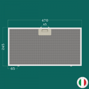 ALUMINUM FILTER FOR KITCHEN HOOD 470 x 245 mm