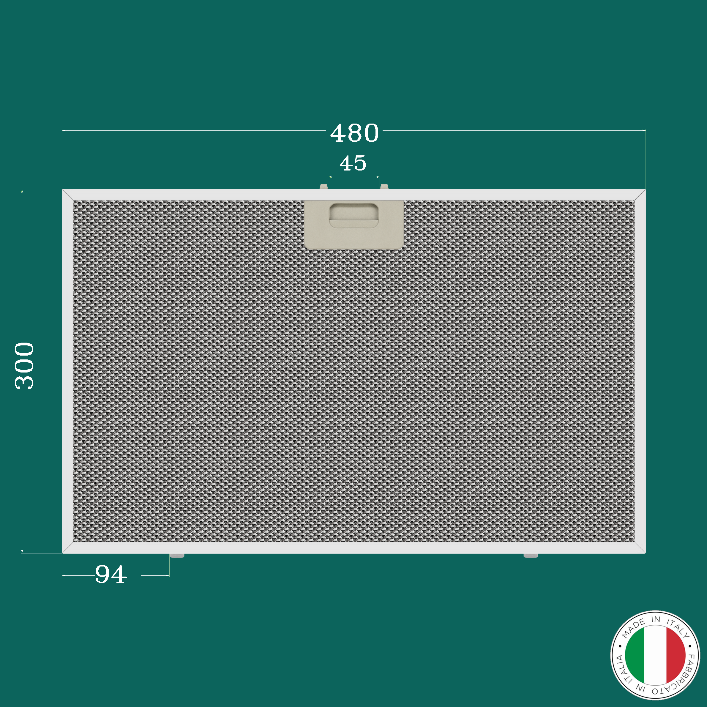 ALUMINUM FILTER FOR KITCHEN HOOD 480 x 300 mm
