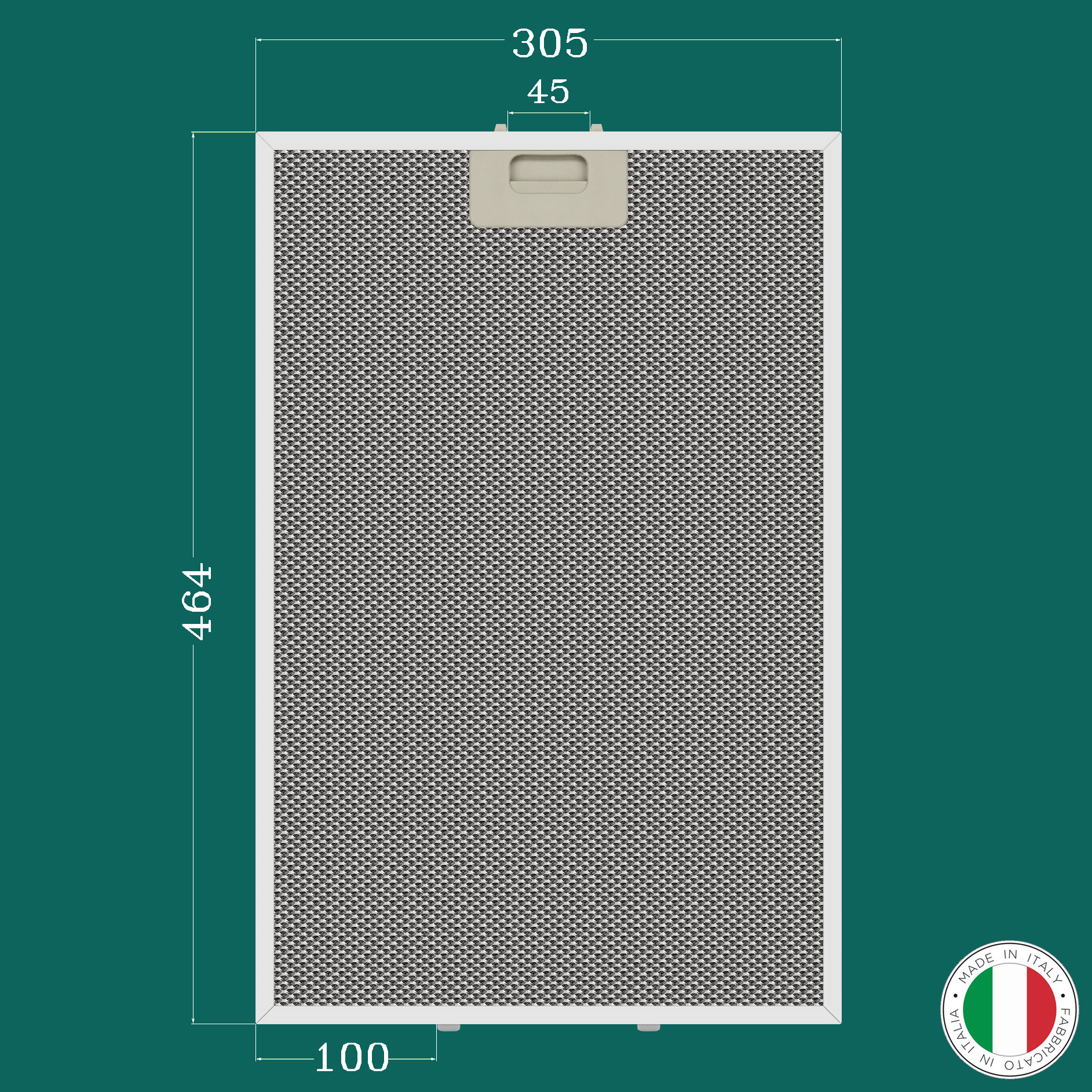ALUMINUM FILTER FOR KITCHEN HOOD 305 x 464 mm
